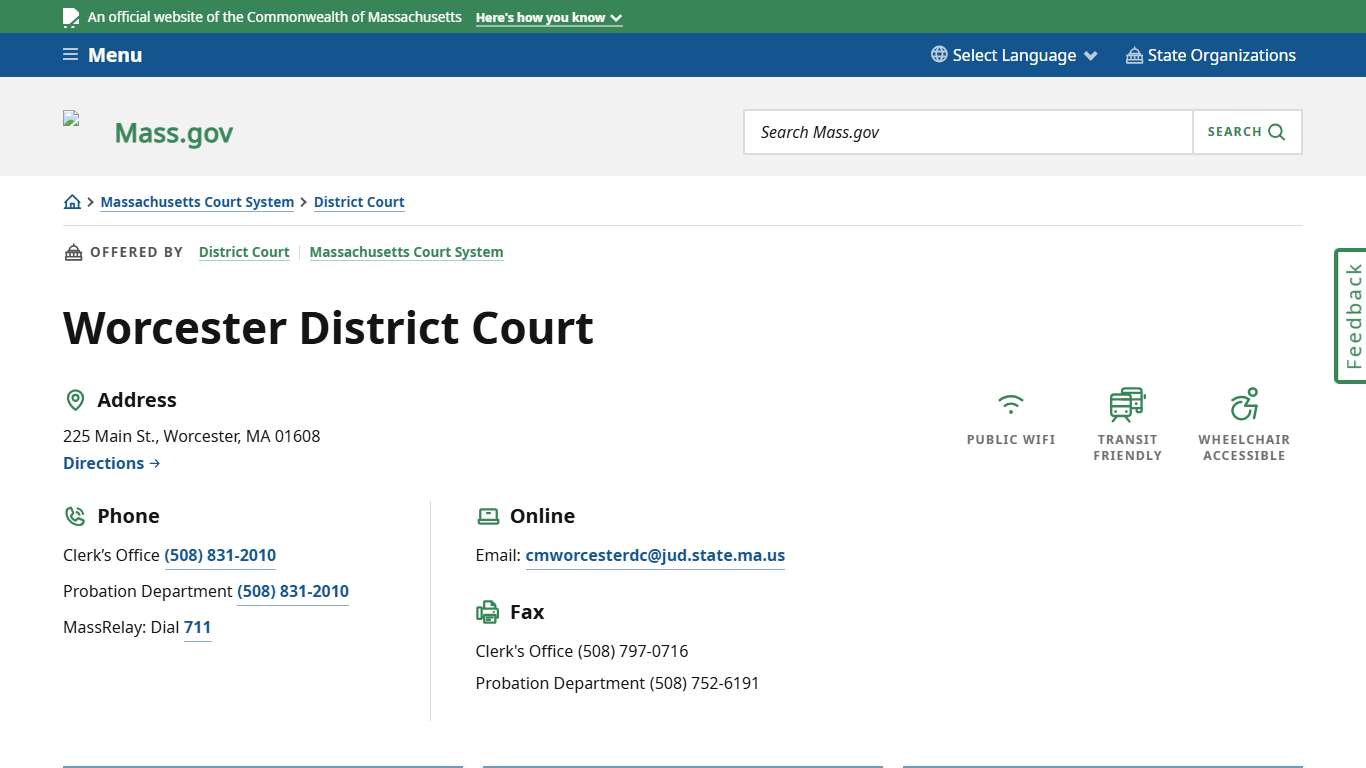 Worcester District Court Mass.gov