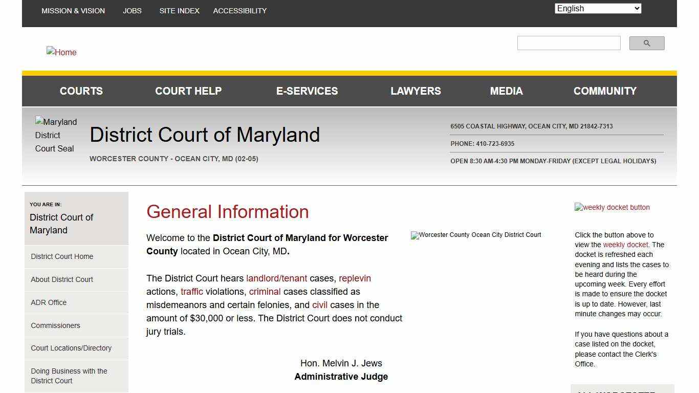 General Information Maryland Courts